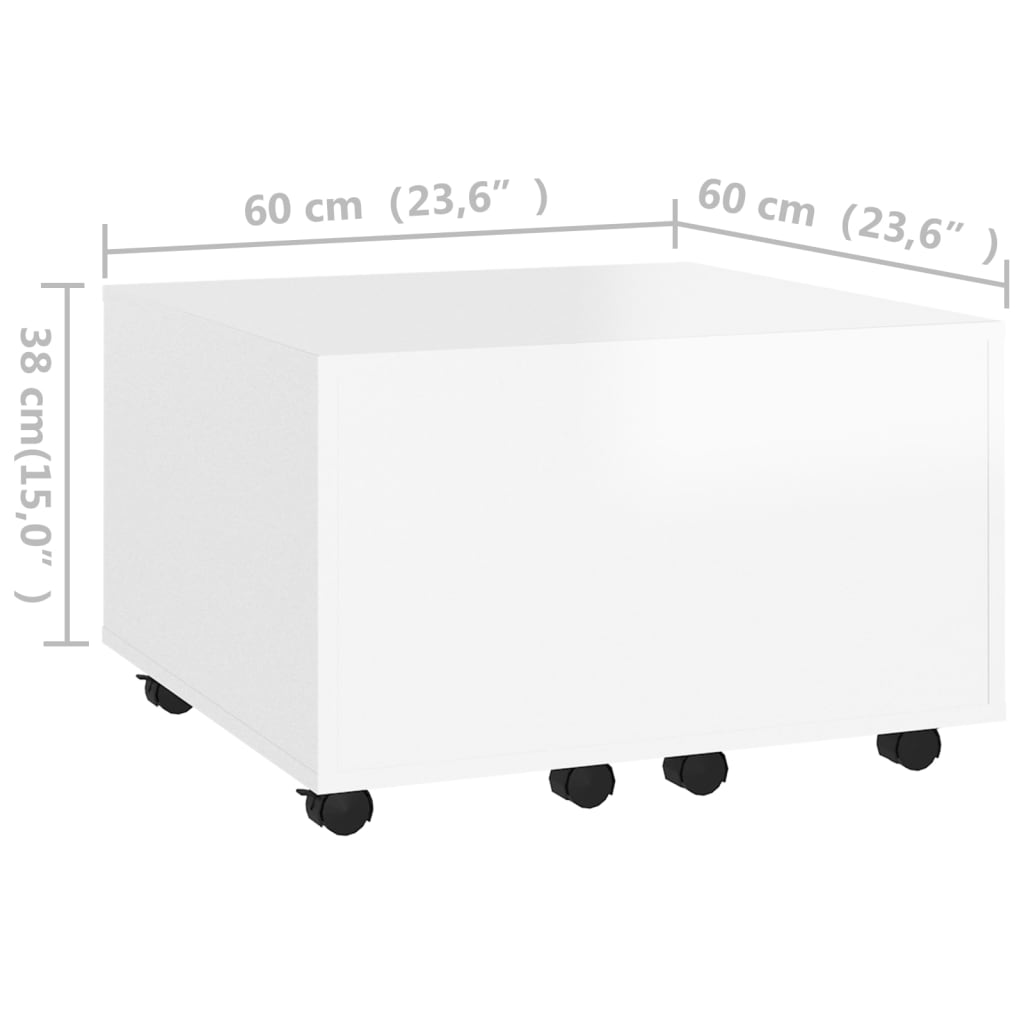 Table basse blanc 60x60x38 cm bois d'ingénierie - XIOS