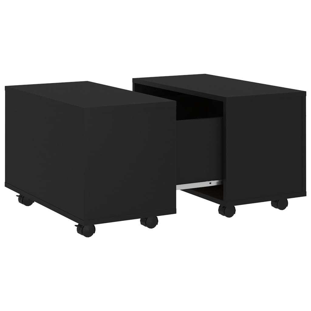 Table basse noir 60x60x38 cm bois d'ingénierie - XIOS