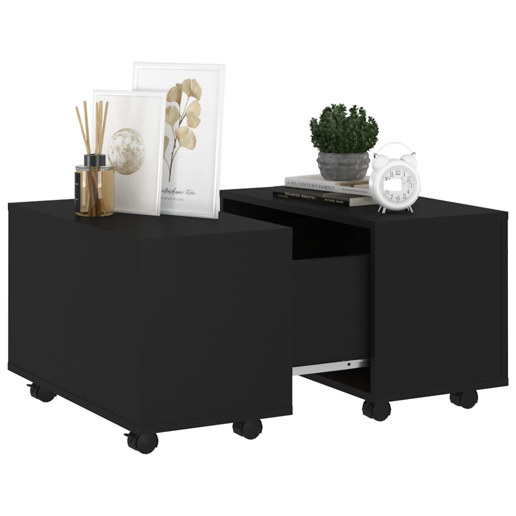 Table basse noir 60x60x38 cm bois d'ingénierie - XIOS