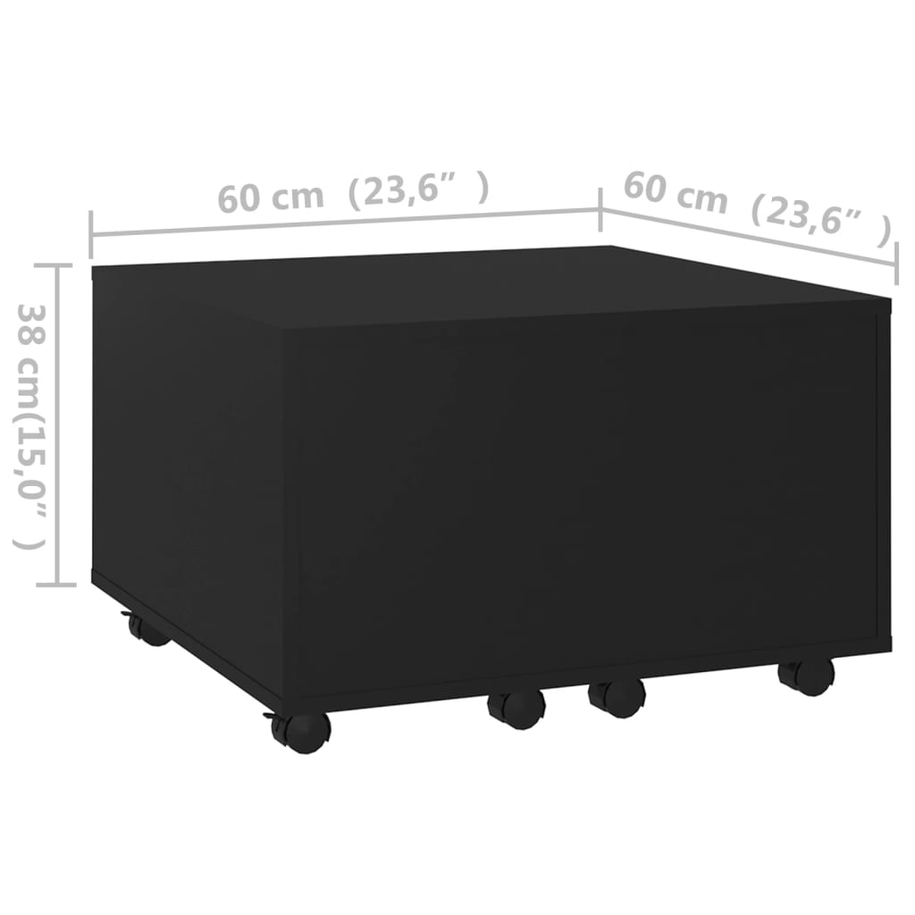 Table basse noir 60x60x38 cm bois d'ingénierie - XIOS
