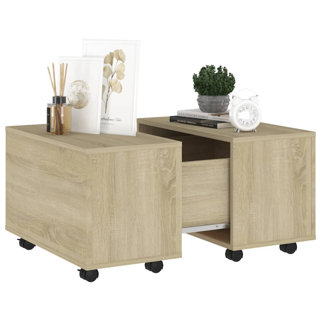 Table basse chêne sonoma 60x60x38 cm bois d'ingénierie - XIOS