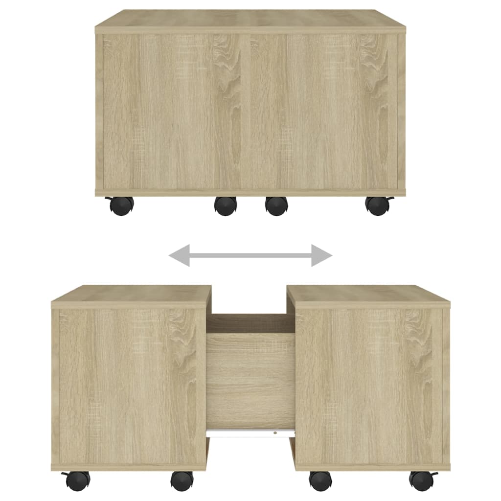 Table basse chêne sonoma 60x60x38 cm bois d'ingénierie - XIOS