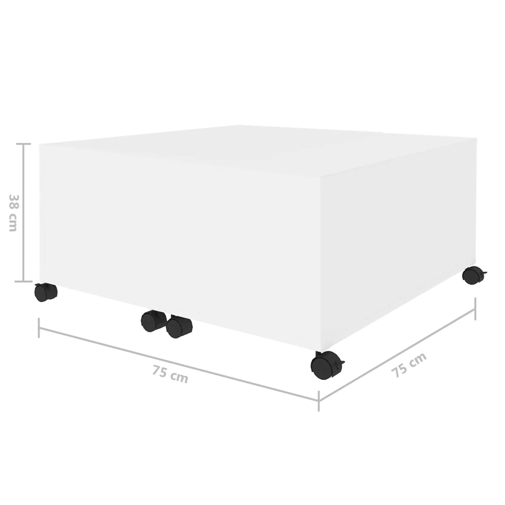 Table basse blanc 75x75x38 cm bois d'ingénierie - XIOS