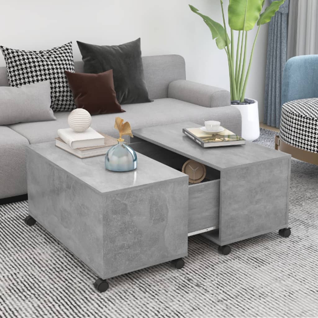 Table basse gris béton 75x75x38 cm bois d'ingénierie Tables basses vidaXL