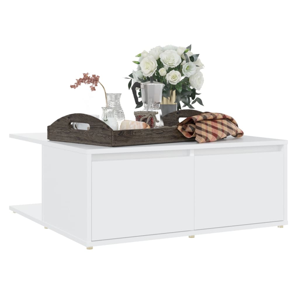 Table basse blanc 80x80x31 cm bois d'ingénierie - XIOS