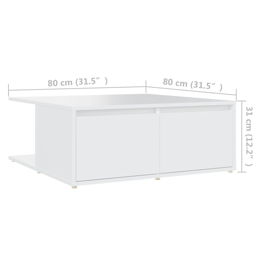 Table basse blanc 80x80x31 cm bois d'ingénierie - XIOS