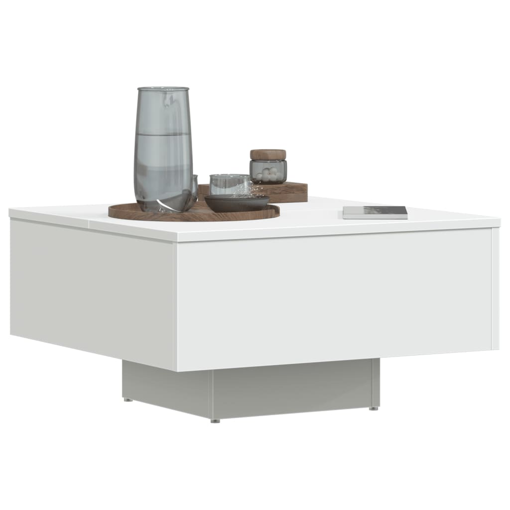 Table basse blanc 60x60x31,5 cm bois d'ingénierie - XIOS