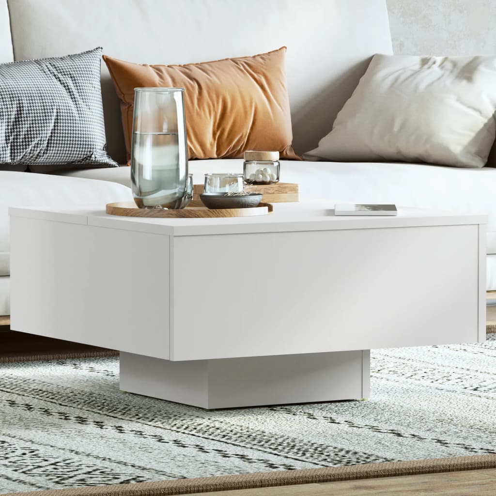 Table basse blanc 60x60x31,5 cm bois d'ingénierie - XIOS