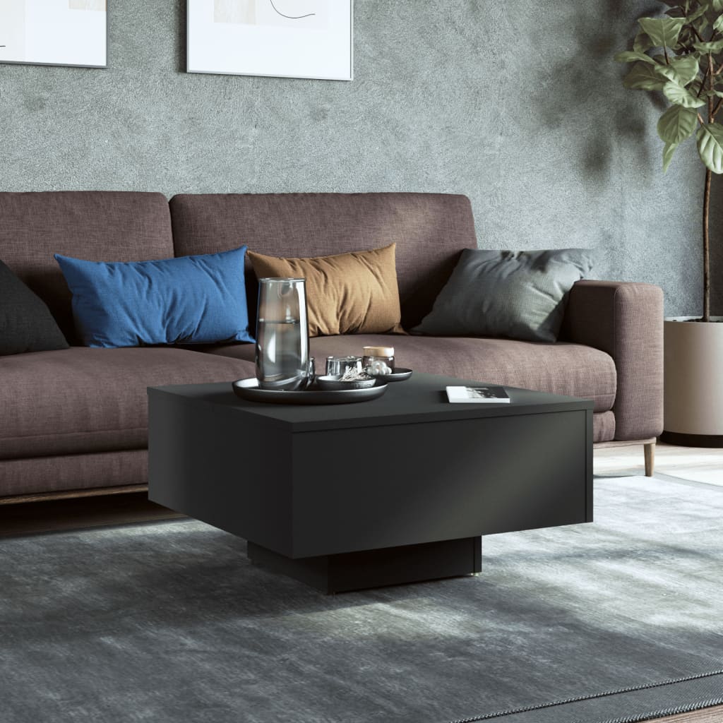 Table basse noir 60x60x31,5 cm bois d'ingénierie - XIOS