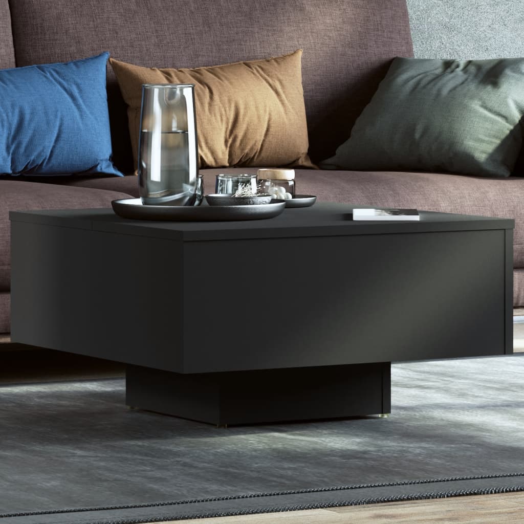 Table basse noir 60x60x31,5 cm bois d'ingénierie - XIOS