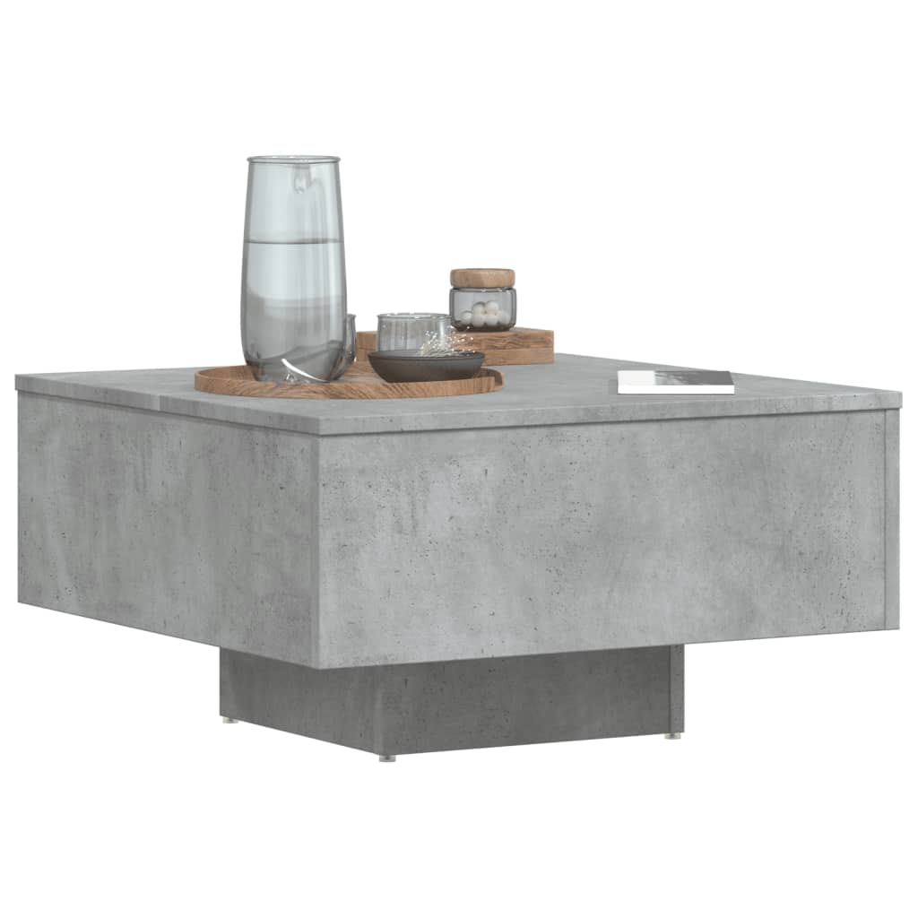 Table basse gris béton 60x60x31,5 cm bois d'ingénierie - XIOS