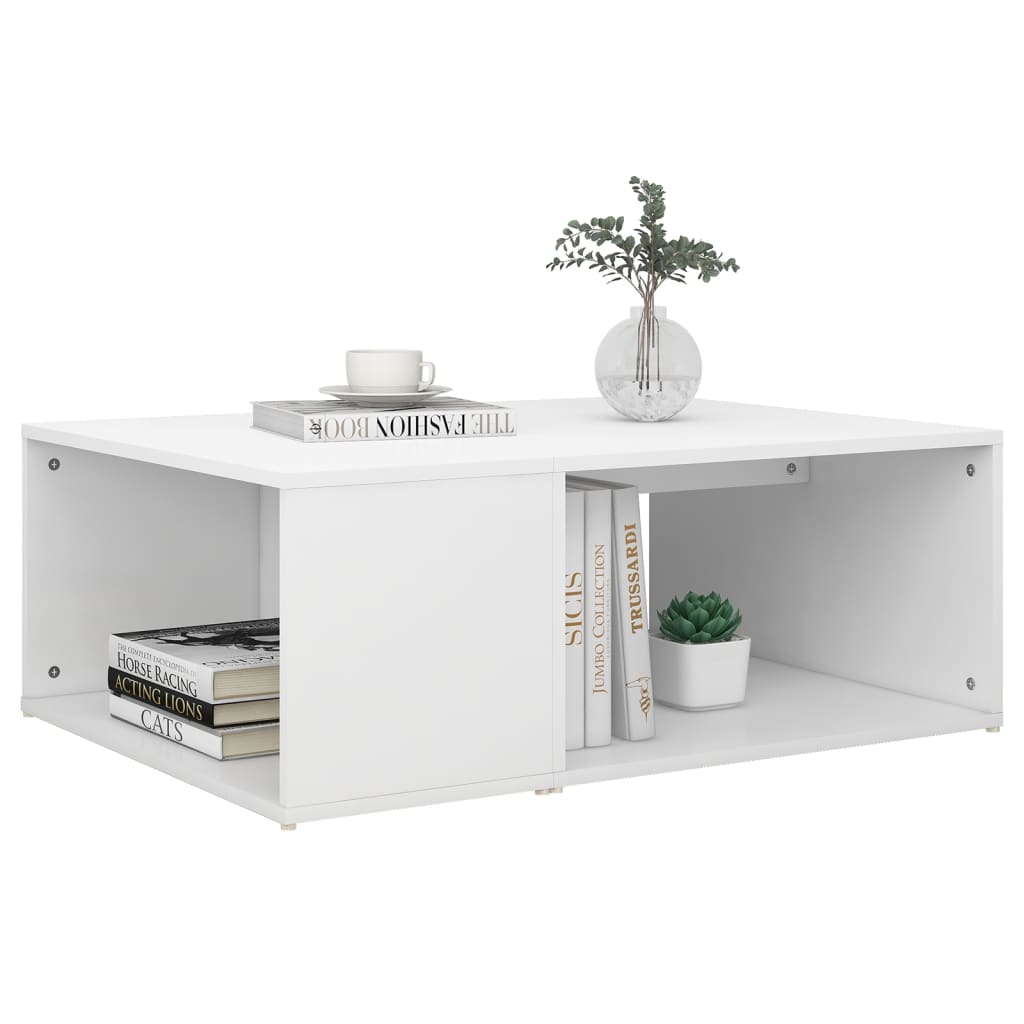Table basse blanc 90x67x33 cm bois d'ingénierie - XIOS