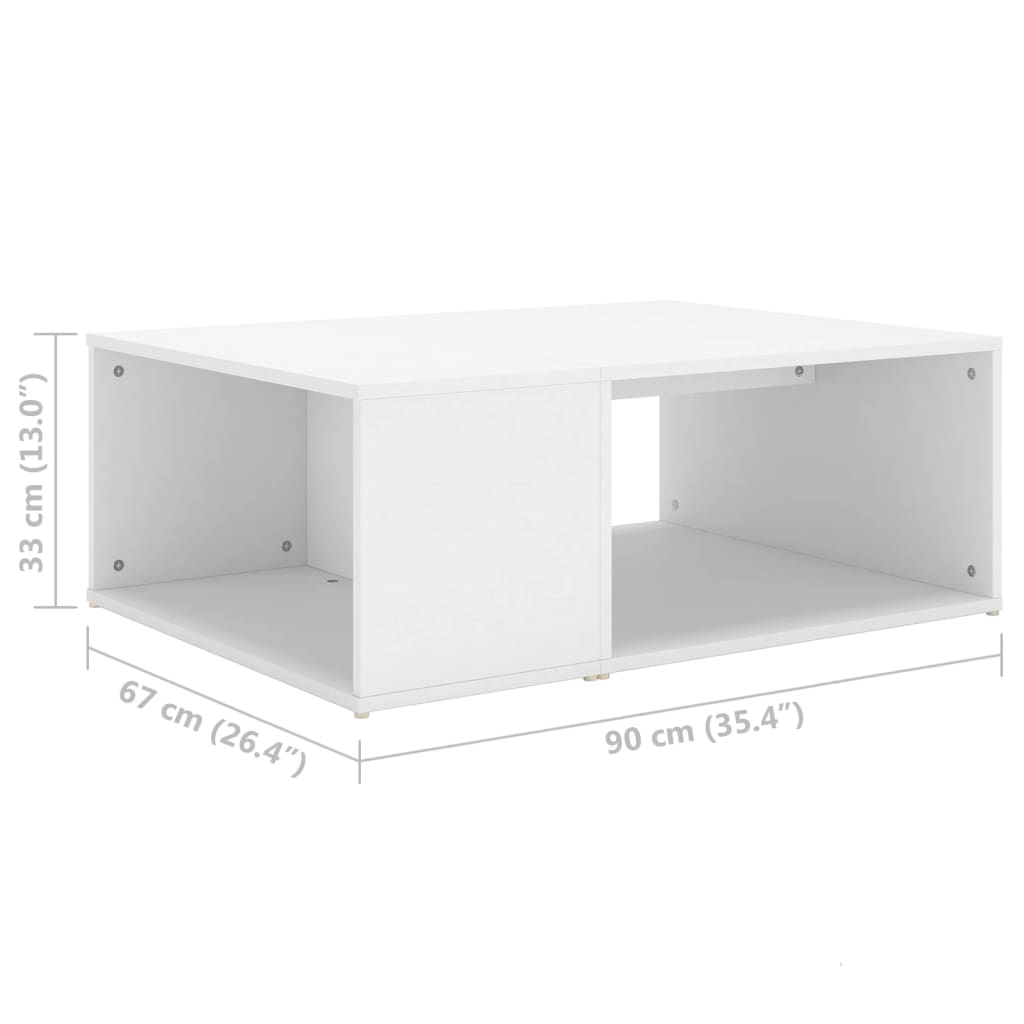 Table basse blanc 90x67x33 cm bois d'ingénierie - XIOS