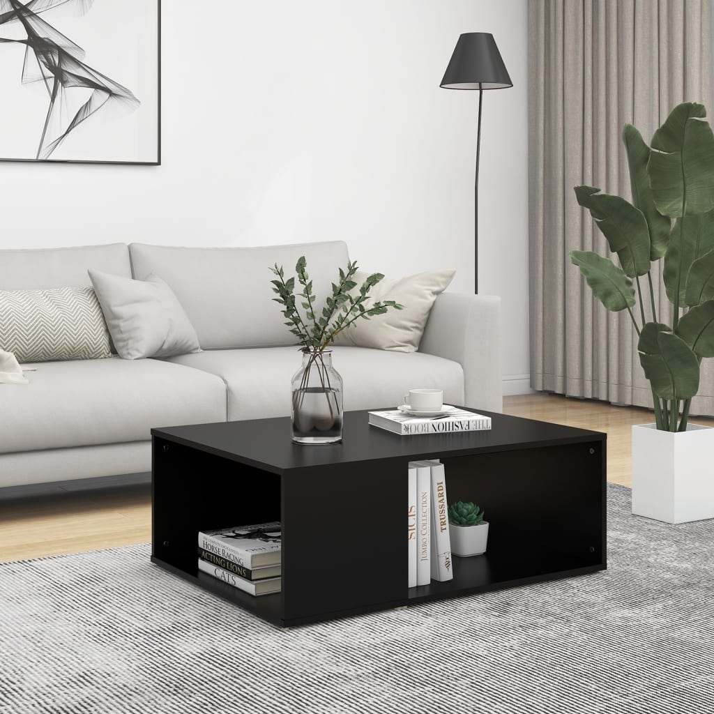 Table basse noir 90x67x33 cm bois d'ingénierie - XIOS