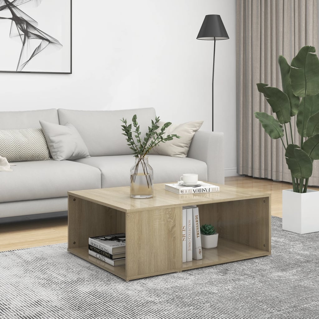 Table basse chêne sonoma 90x67x33 cm bois d'ingénierie - XIOS