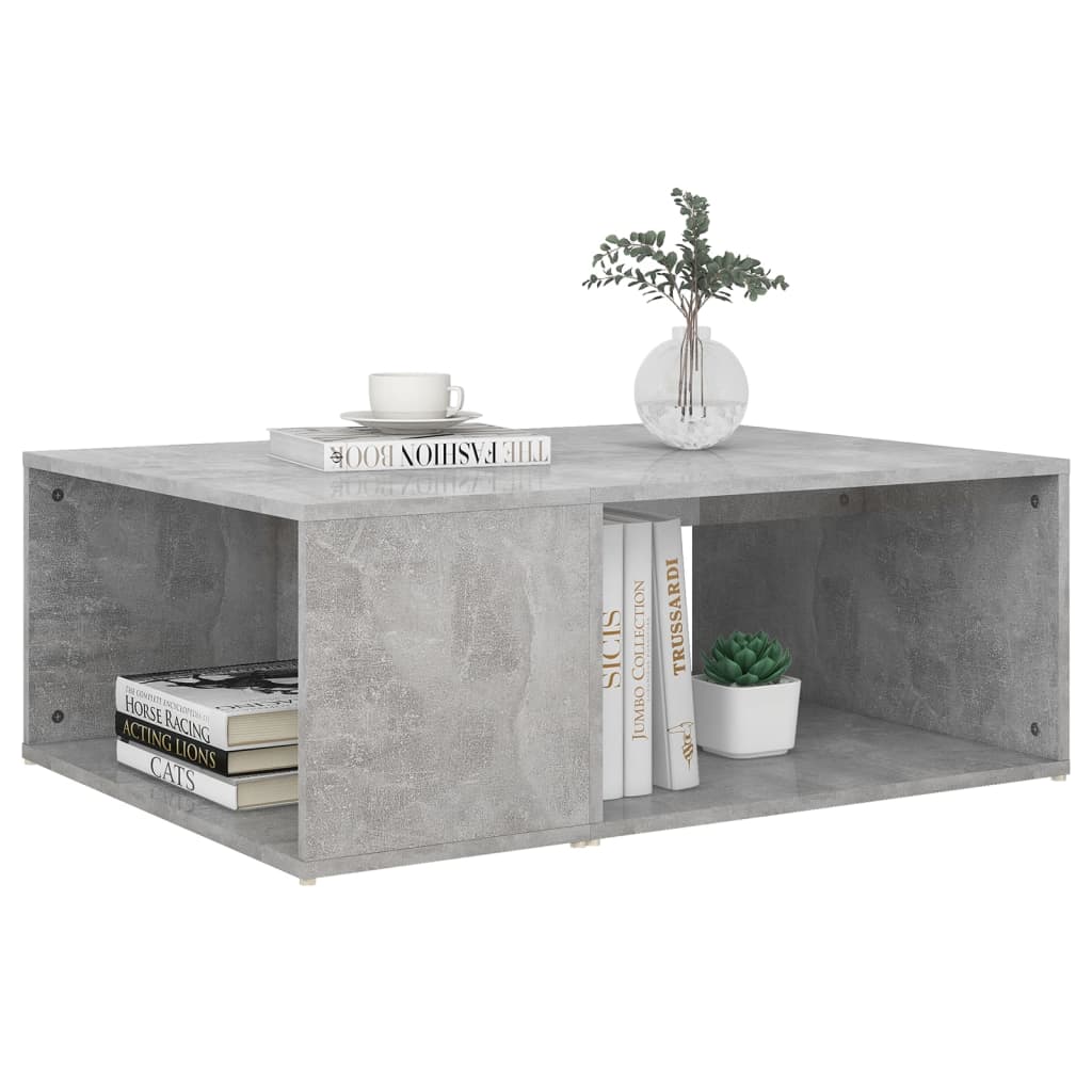 Table basse gris béton 90x67x33 cm bois d'ingénierie - XIOS