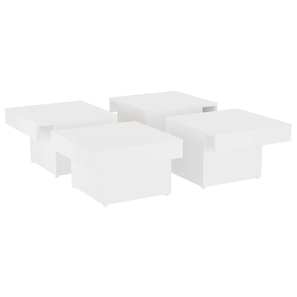 Table basse blanc 90x90x28 cm bois d'ingénierie - XIOS