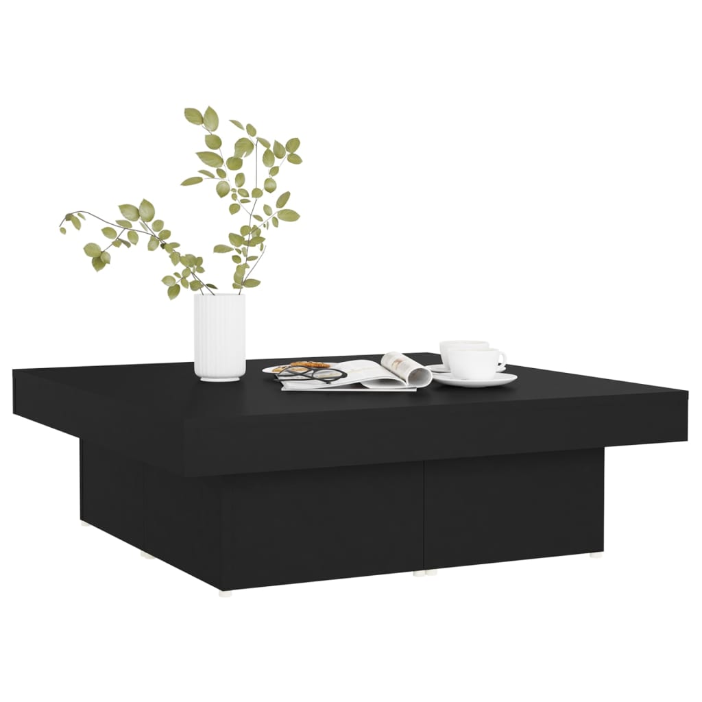 Table basse noir 90x90x28 cm bois d'ingénierie - XIOS