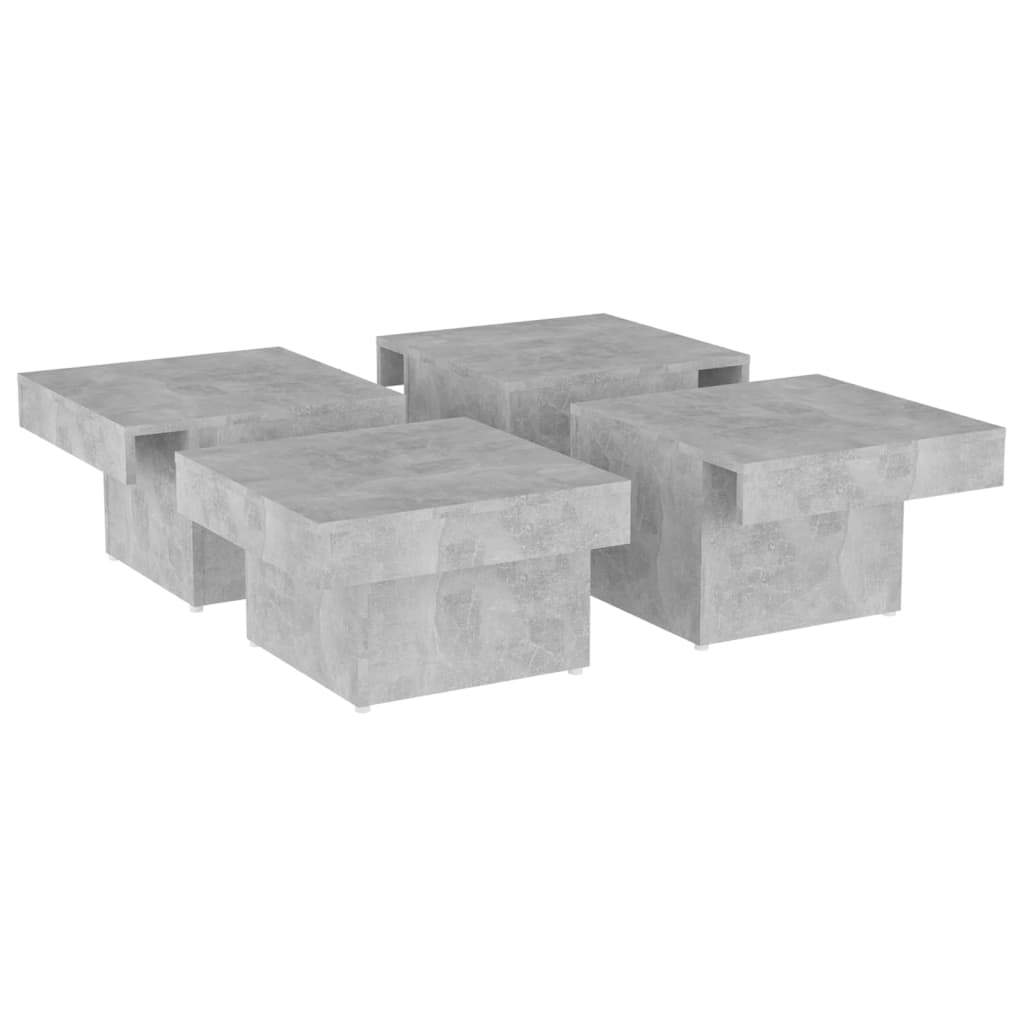 Table basse gris béton 90x90x28 cm bois d'ingénierie - XIOS