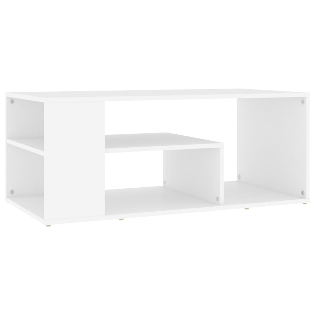 Table basse blanc 100x50x40 cm bois d'ingénierie - XIOS