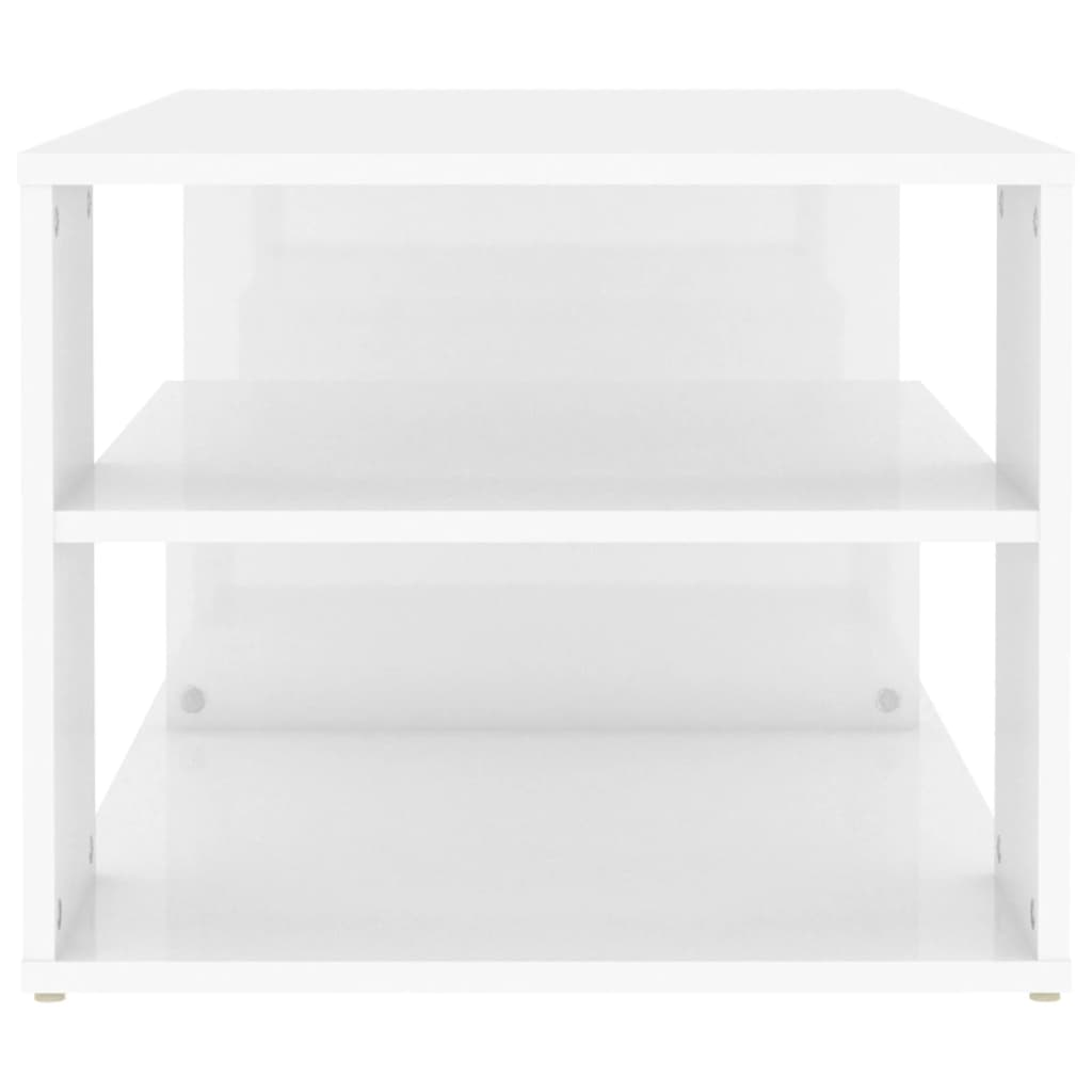 Table basse blanc brillant 100x50x40 cm bois d'ingénierie - XIOS