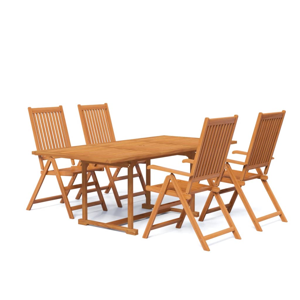 Ensemble à manger de jardin 5 pcs Bois d'acacia massif 150-200 cm