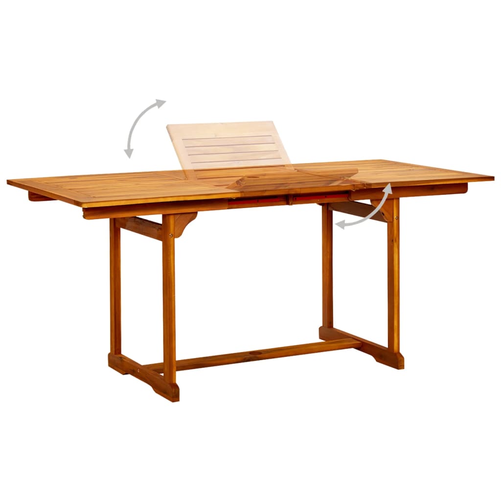 Ensemble à manger de jardin 7 pcs Bois d'acacia massif 120-170 cm