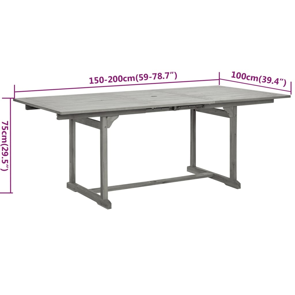 Ensemble à manger de jardin 5 pcs Bois d'acacia massif