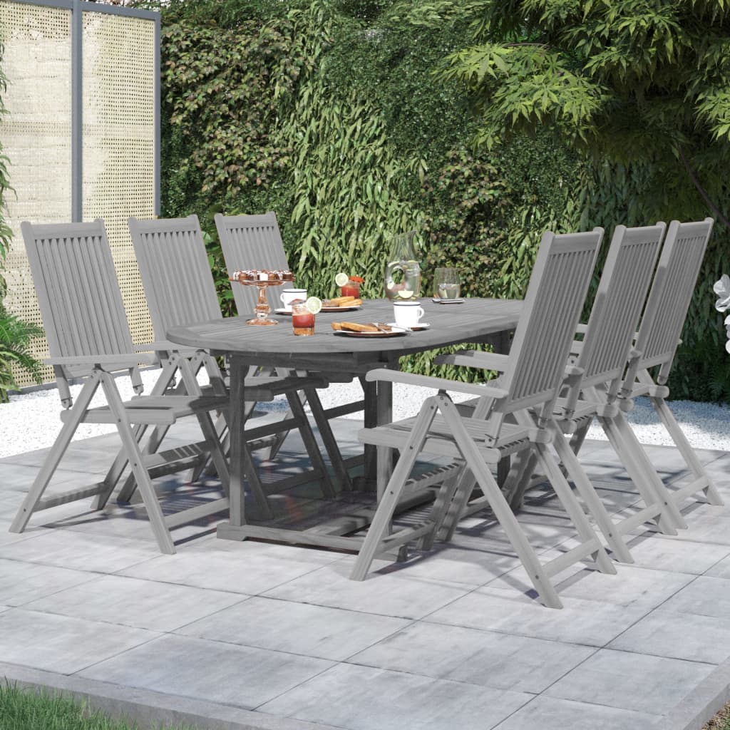 Ensemble à manger de jardin 7 pcs Bois d'acacia solide