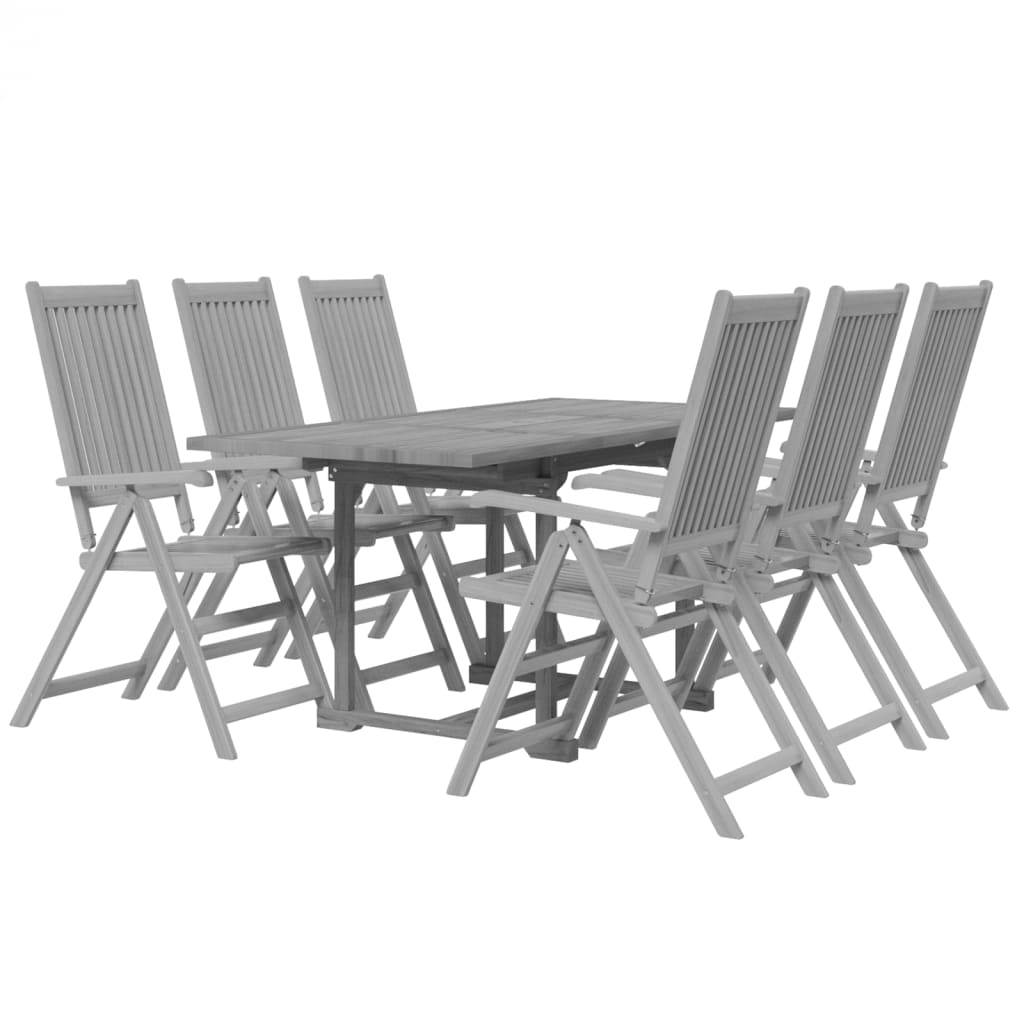Ensemble à manger de jardin 7 pcs Bois d'acacia solide