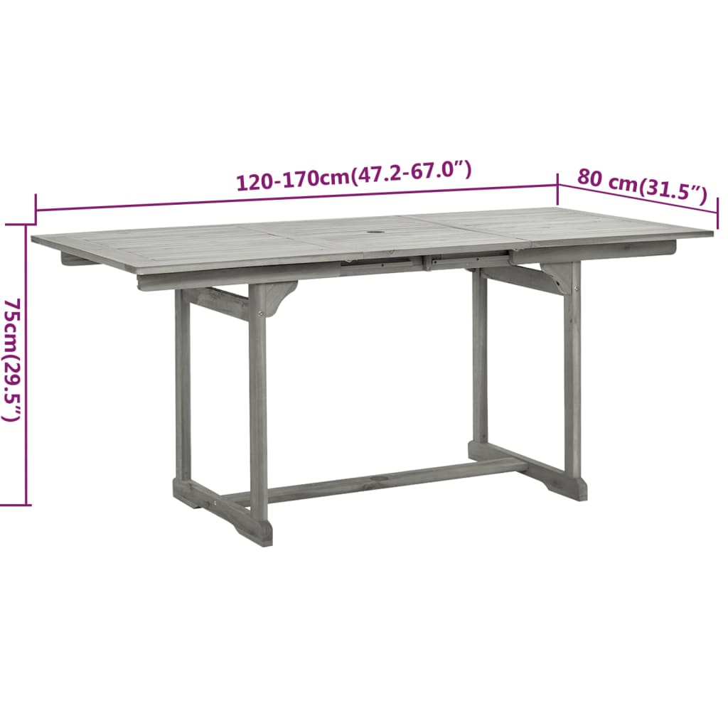 Ensemble à manger de jardin 7 pcs Bois d'acacia solide