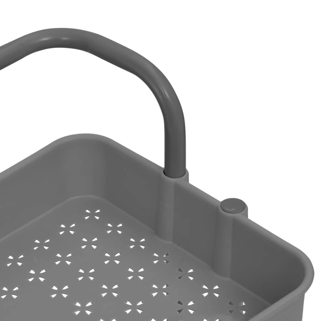 Chariot de cuisine 3 niveaux Gris 42x35x85 cm Fer et ABS - XIOS