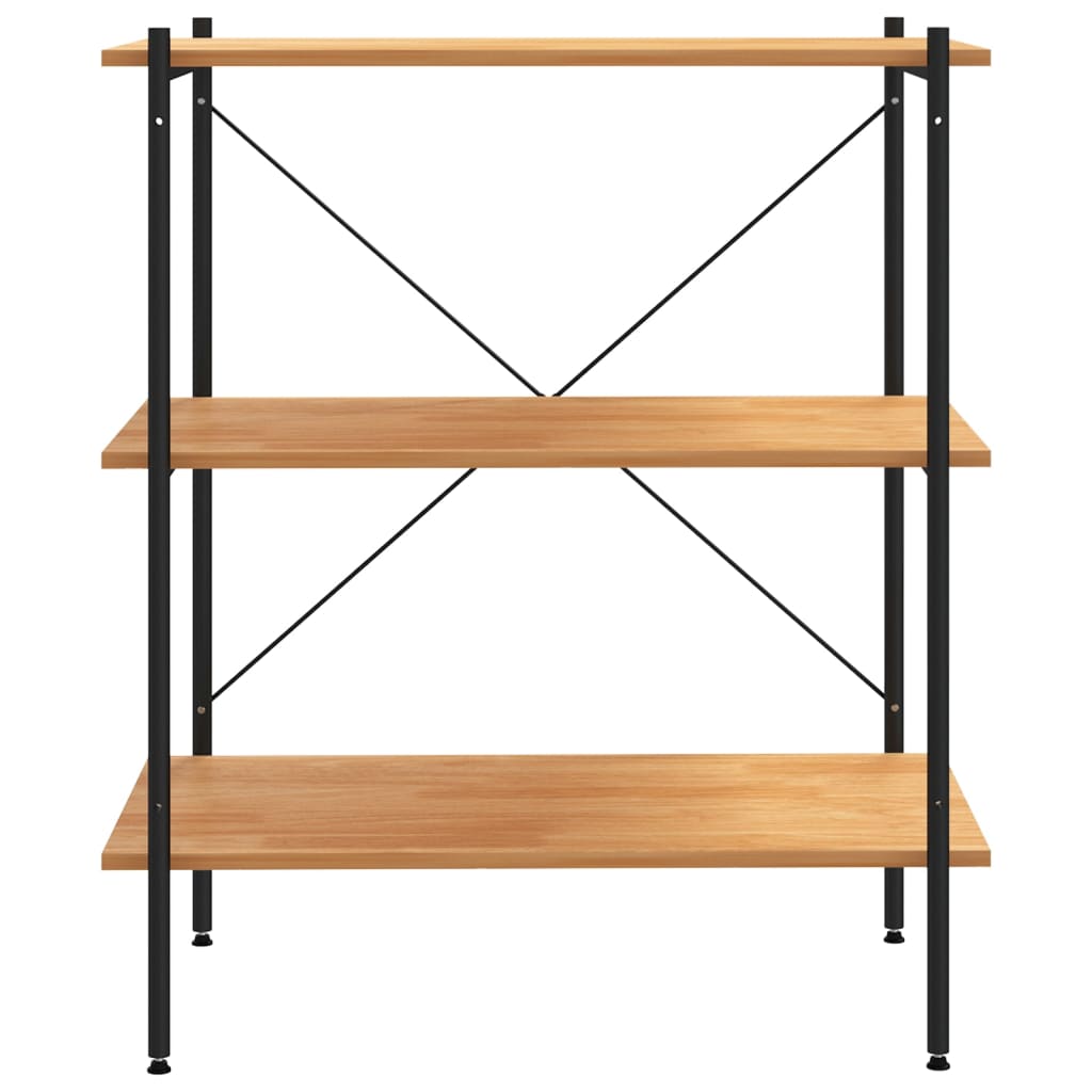 Étagère à 3 niveaux Noir et chêne 80x40x92 cm - XIOS