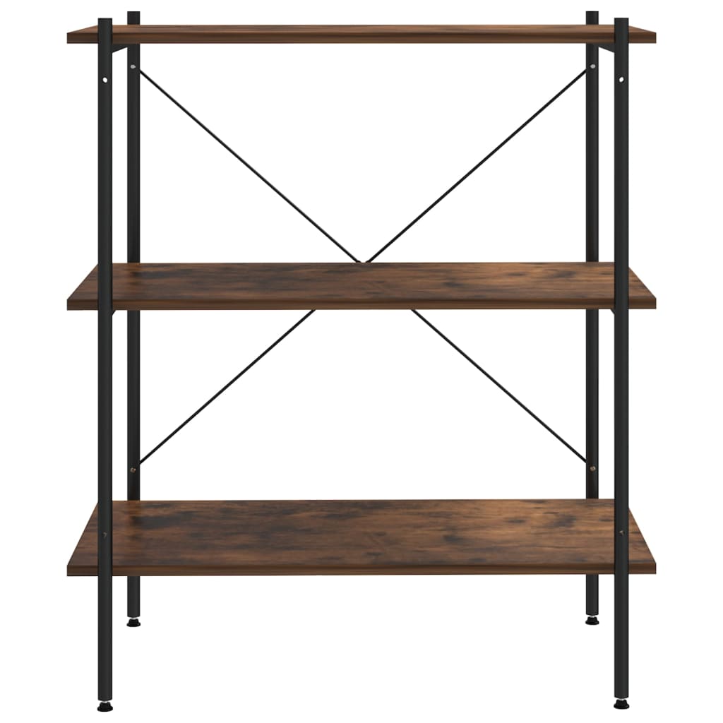 Étagère à 3 niveaux noir et naturel 80x40x92 cm - XIOS