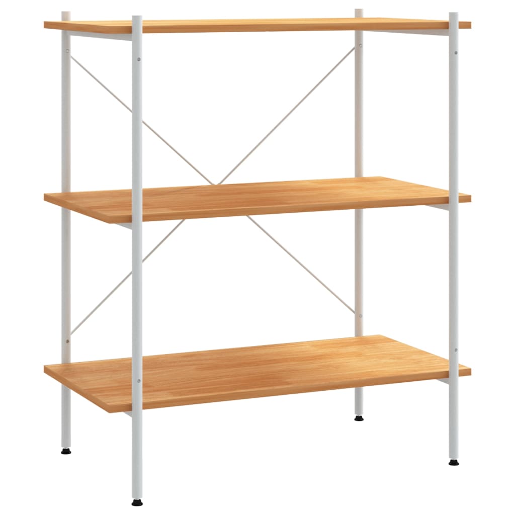 Étagère à 3 niveaux Blanc et chêne 80x40x92 cm - XIOS