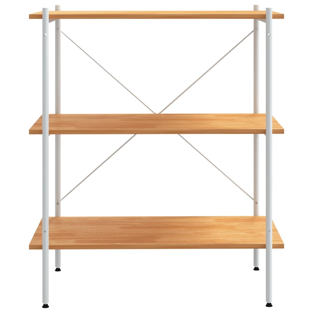 Étagère à 3 niveaux Blanc et chêne 80x40x92 cm - XIOS