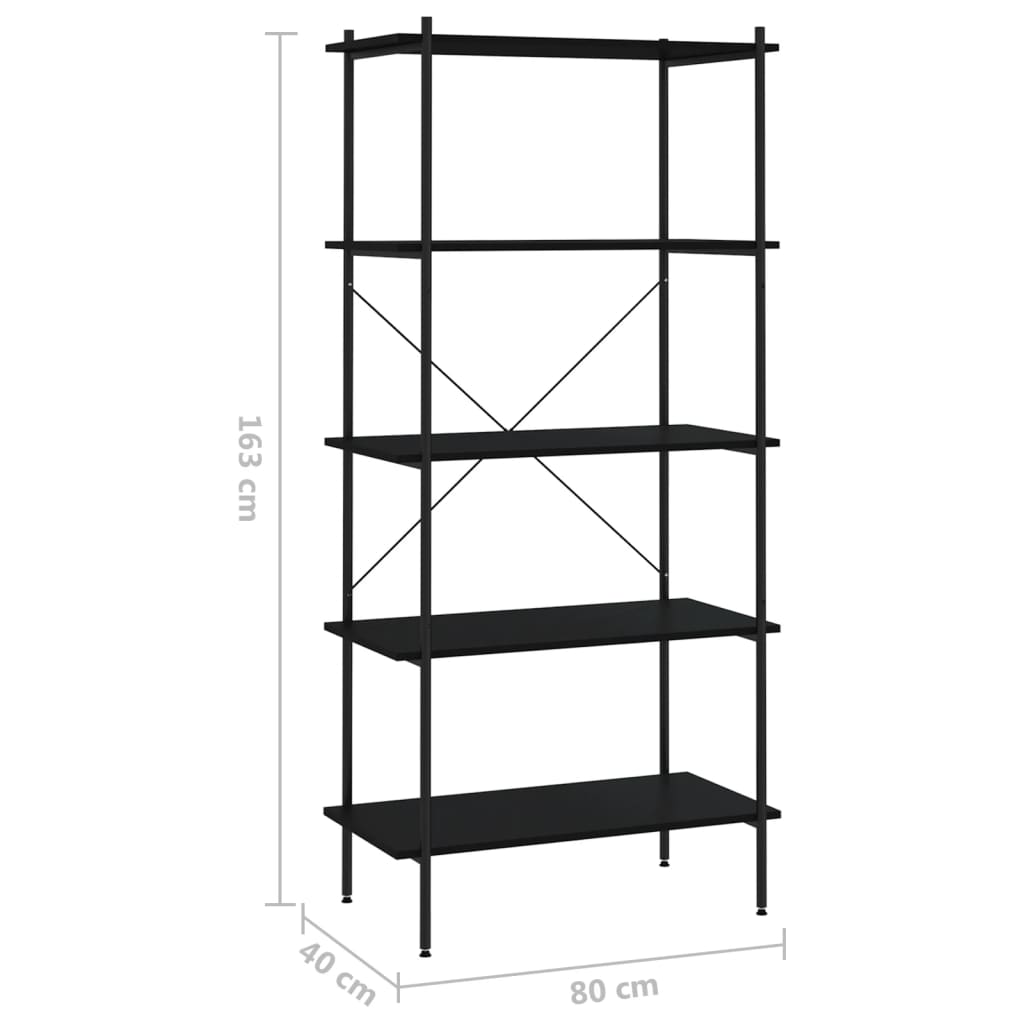 Étagère à 5 niveaux Noir 80x40x163 cm - XIOS