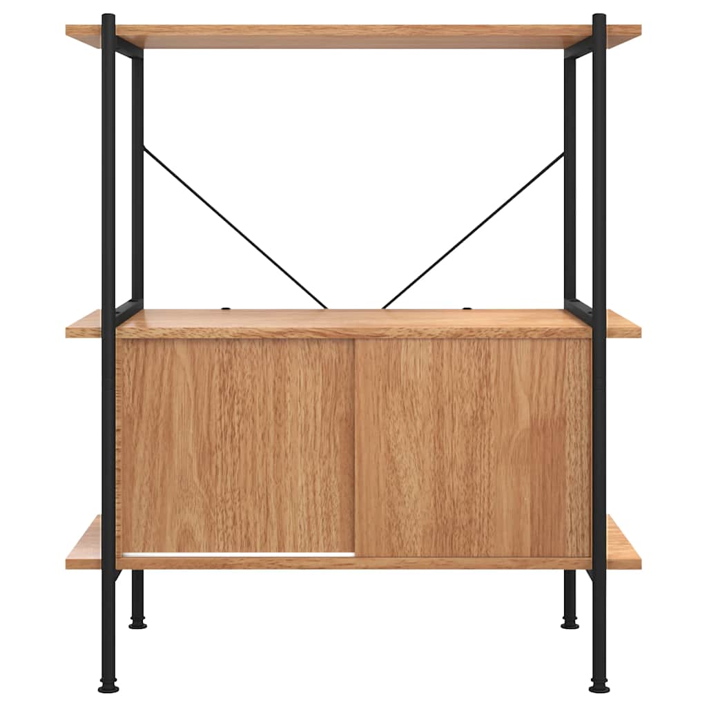Étagère à 3 niveaux armoire 80x40x92 cm Acier bois d'ingénierie - XIOS