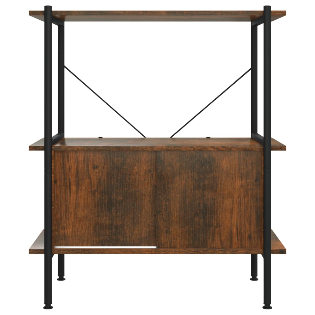 Étagère à 3 niveaux armoire 80x40x92 cm Acier bois d'ingénierie - XIOS