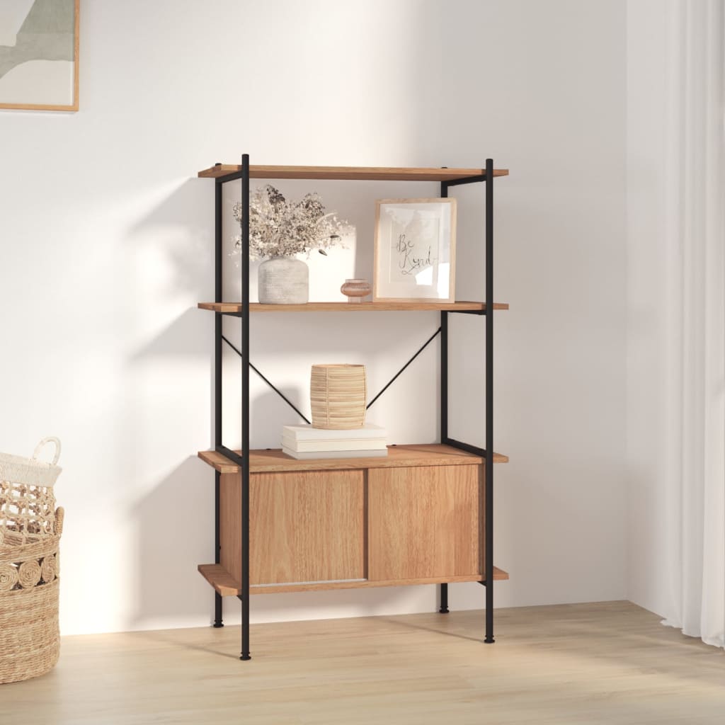 Étagère à 4 niveaux armoire 80x40x130cm Acier bois d'ingénierie - XIOS