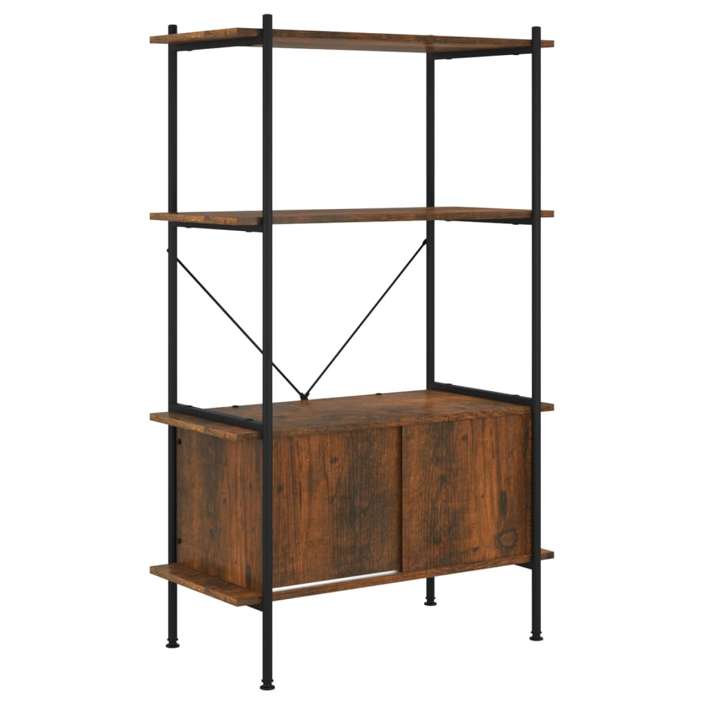 Étagère à 4 niveaux armoire 80x40x130cm Acier bois d'ingénierie - XIOS