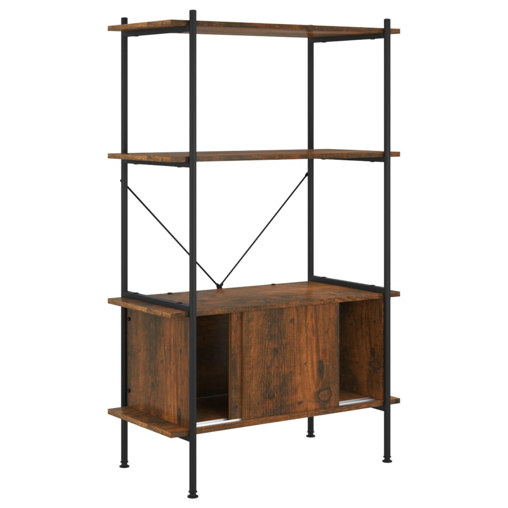 Étagère à 4 niveaux armoire 80x40x130cm Acier bois d'ingénierie - XIOS
