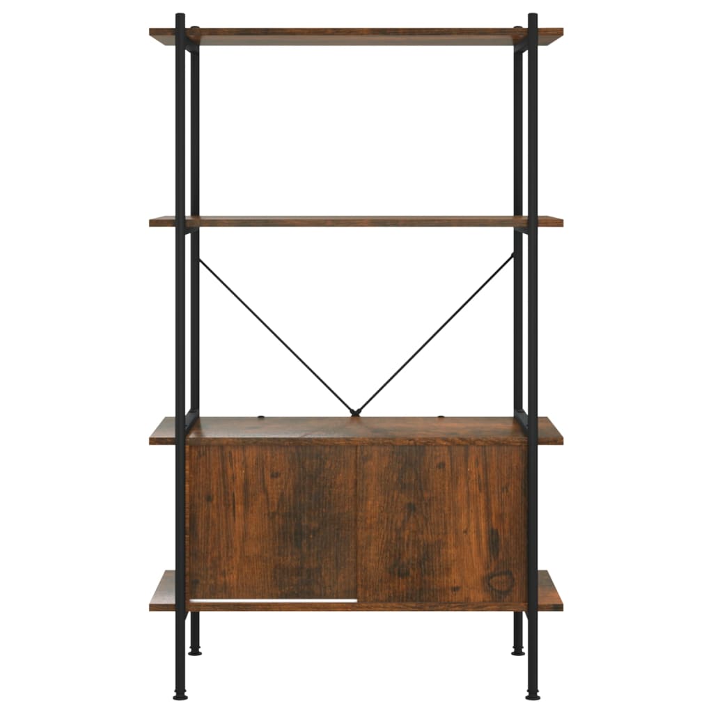 Étagère à 4 niveaux armoire 80x40x130cm Acier bois d'ingénierie - XIOS