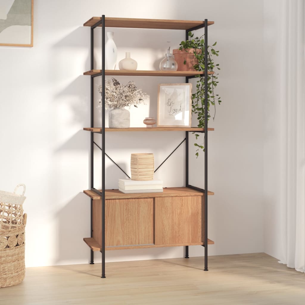 Étagère à 5 niveaux armoire 80x40x163cm Acier bois d'ingénierie - XIOS