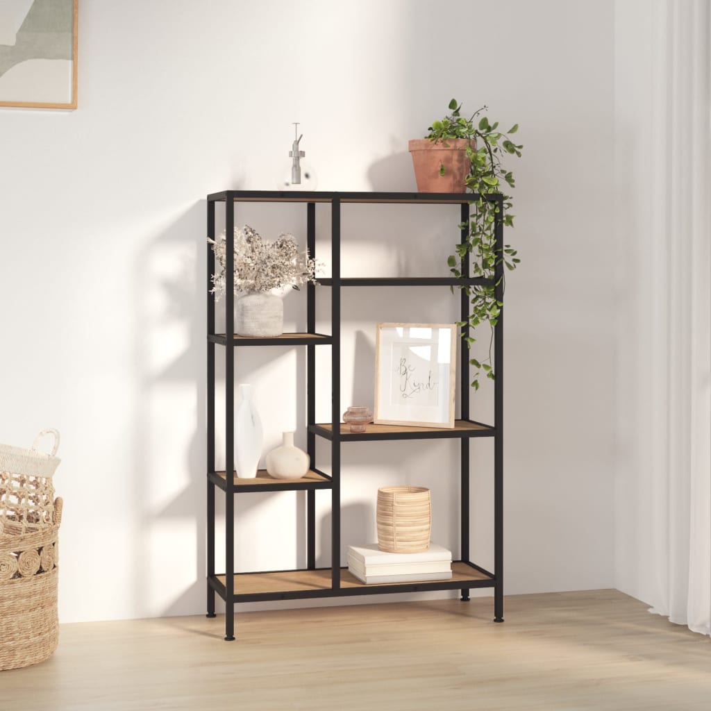 Étagère à livres 80x30x120 cm Acier et bois d'ingénierie - XIOS
