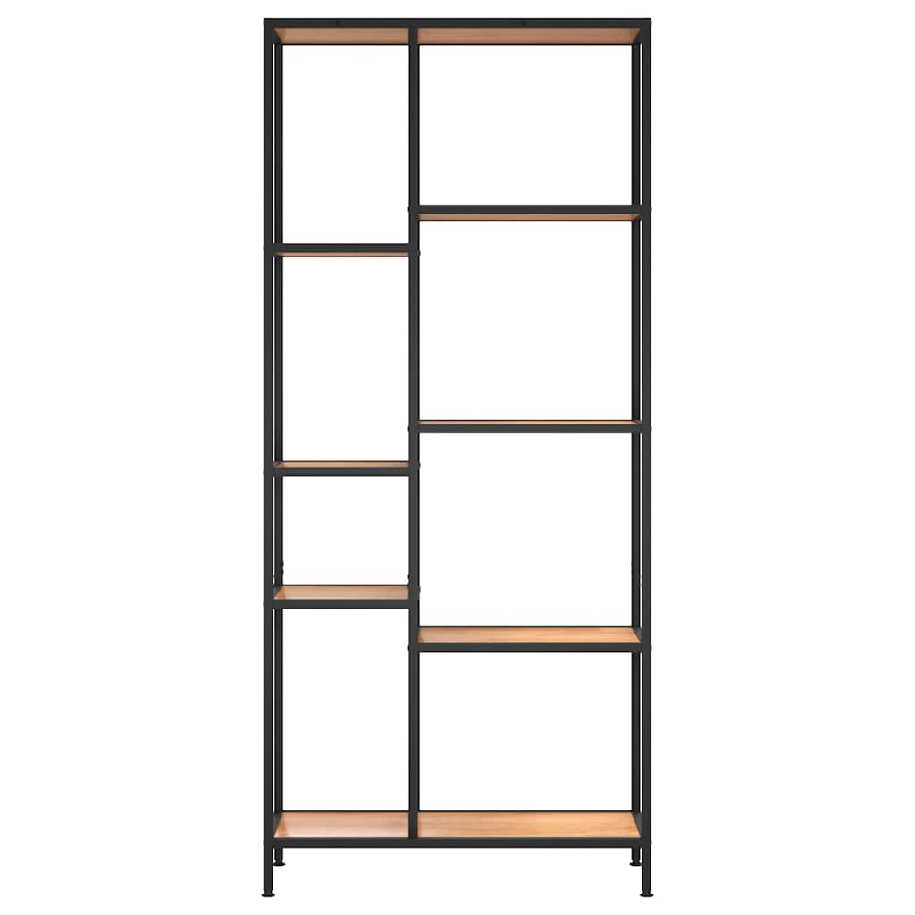 Étagère à livres 80x30x180 cm Acier et bois d'ingénierie - XIOS