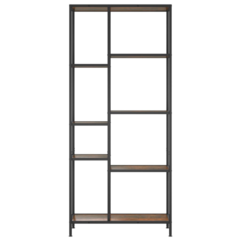 Étagère à livres 80x30x180 cm Acier et bois d'ingénierie - XIOS