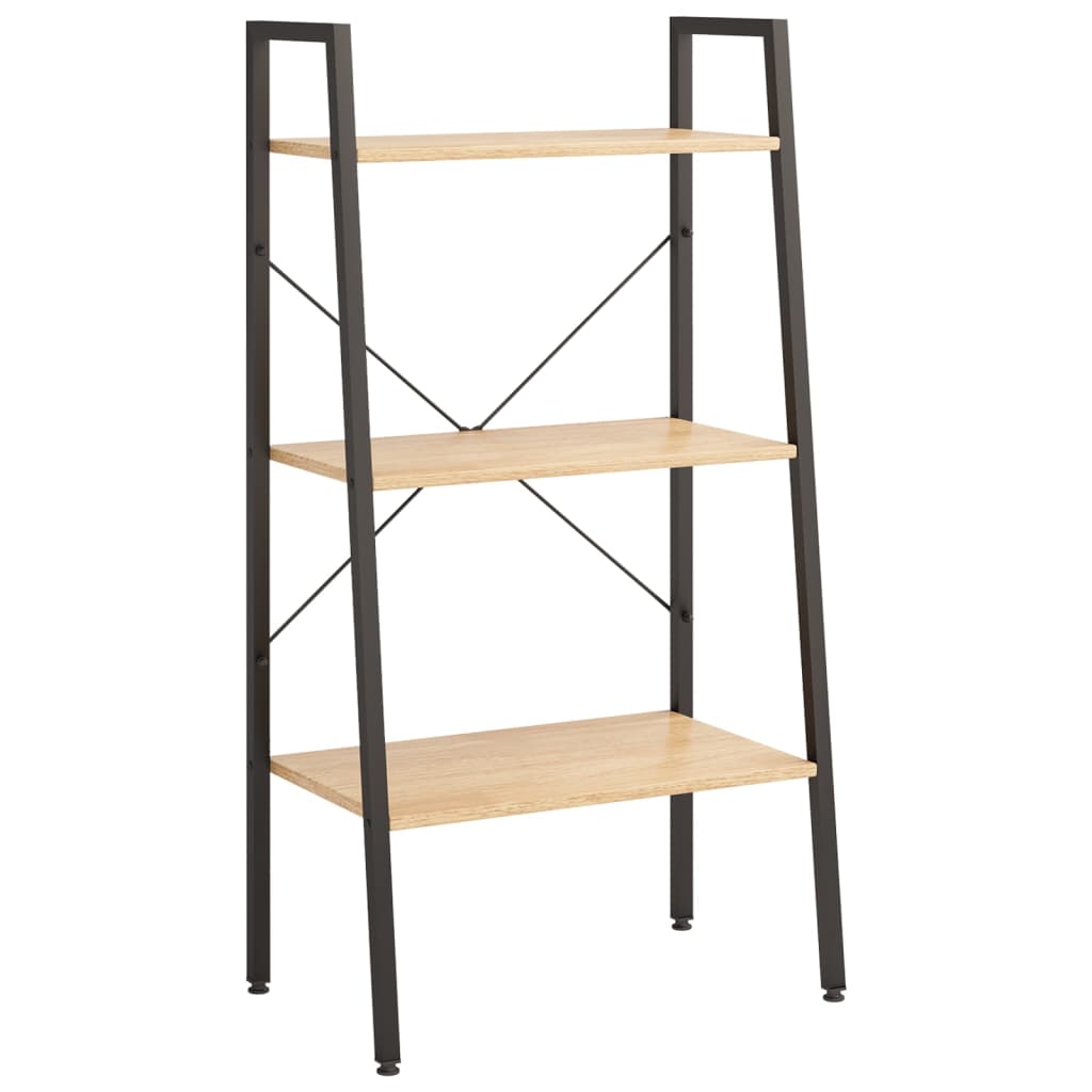 Étagère sur pied 3 niveaux Marron clair et noir 56x35x108 cm - XIOS