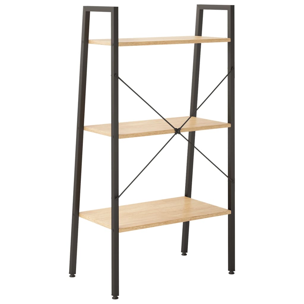 Étagère sur pied 3 niveaux Marron clair et noir 56x35x108 cm - XIOS