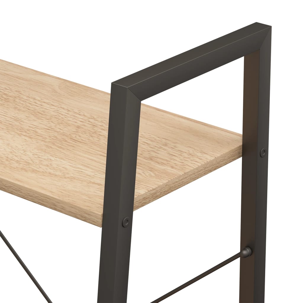 Étagère sur pied 3 niveaux Marron clair et noir 56x35x108 cm - XIOS